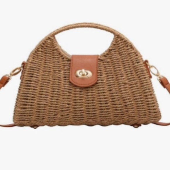 Handbags - Straw Hand-woven Top-handle Crossbody Tote Bag